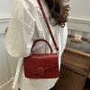 Primavera 2025 Nuevo Bolso de Hombro Simple Popular Estilo Coreano Color Sólido Estilo Occidental Simple Bolso Cuadrado Pequeño Artístico para Mujer