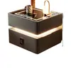 Mesita de Noche Inteligente Moderna Minimalista de Madera Maciza con Luz Luz de Dormitorio Lujo Ligero Multifuncional Carga Inalámbrica Bluetooth Mesita de Noche Inteligente
