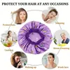 Gorro de punto para mujer de ala ancha, Gorro de quimioterapia elástico alto para belleza, Gorro de dormir de satén estampado con diseño de mariposas y flores, Transfronterizo