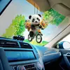 2024 nuevo producto transfronterizo lindo panda coche acrílico espejo retrovisor plano colgante llavero accesorios