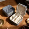 Caja de joyería portátil directa de fábrica con espejo, caja de joyería de lujo de alta gama, caja de almacenamiento de pulsera de cristal, collar, pendientes al por mayor