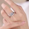 Anillo Longlongjin 2024 de 1 quilate, 6,5 mm, redondo, de plata 925, con diamantes, ideal para mujer, a juego.
