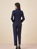 Traje Azul Marino para Mujer 2025 Nuevo Negocio Tienda 4S Traje Ropa de Trabajo Ropa Laboral Entrevista Maestro Vestimenta Profesional