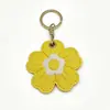 Portatarjeta de Acceso con Forma de Flor de Piel Sintética, Colgante Llavero Lindo y Fresco, Cubierta Protectora para Tarjeta de Elevador y Tarjeta de Autobús