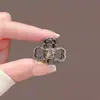 2024 Nuevo Pasador de Pelo con Lazo de Pedrería Negra tamaño pequeño Pinza de Agarre Sello de Pelo de Princesa Delantero Pinza para Flequillo Lateral