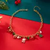 Colar e Pulseira de Natal Transfronteiriços Europeus e Americanos Conjunto de Joias Desenho Animado Papai Noel Sino de Doce Edição Limitada