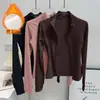 Chaqueta Deportiva de Manga Larga para Correr con Cuello Alto para Mujer, Cintura Adelgazante, Top Versátil para Fitness, Entrenamiento de Pilates, Yoga