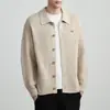 2026 Casaco Cardigan Masculino Outono/Inverno Masculino Gola Lapela Novo Casual Lapela Americana Malha Solto Tendência