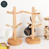 Portavasos de madera de seis garras de estilo japonés, creativo colgador de drenaje de tazas de haya, estante de almacenamiento para tazas de agua para el hogar