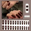 Unhas Postiças Brilhantes UV Cor Café Profundo Mais Vendidas para Comércio Exterior, Arte de Unhas Atmosférica de Alta Qualidade, Unhas Postiças Versáteis de Cor Sólida
