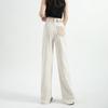 Pantalones vaqueros vintage de pierna ancha para mujer, estilo nuevo de otoño, ajustados, holgados, de cintura alta y pierna recta, para uso en la calle, estilo americano, para invierno.