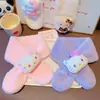 Bufanda de Peluche Nueva para Niños Linda de Dibujos Animados Imitación Piel de Conejo Bufanda Cálida Color Sólido Cruzada Engrosada Gato Kt Tendencia para Bebés