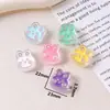 Cuentas de acrílico transparente con forma de emoticon que gotean aceite, flor pequeña, estrella de cinco puntas, corazón de melocotón, cuentas sueltas con agujero recto, accesorios para el cabello y pulseras DIY