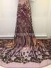 Tecido de Renda de Malha com Lantejoulas Africanas Bordado com Contas Renda de Lantejoulas Tecido para Vestido MN3097