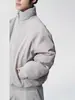 Chaqueta de Algodón Negra Desestructurada con Cuello Alto para Hombre y Mujer, Chaqueta de Vuelo Engrosada de Invierno, Ropa Exterior de Gama Alta Cleanfit