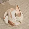 Vestido de Novia Xiuhe con Lazo Francés de Dos Usos Zapatos de Novia de Tacón Alto con Plataforma Impermeable No Cansan para Uso Diario