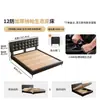 Cama Alta Especial de Waffle Tongyu Cama Ultra Delgada Mesita de Noche Apartamento Pequeño Dormitorio Principal Estilo Retro de Cuero Cama Doble para Boda