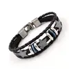 Pulsera de cuero vintage desgastado europea y americana, pulsera de aleación tejida multicapa, accesorio masculino estilo punk, suministro transfronterizo
