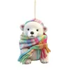 Regalo de Navidad Transfronterizo Lindo Oso Polar con Bufanda Colgante Digital de Acrílico Árbol de Navidad Decoración Navideña Año Nuevo
