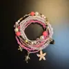 Pulsera de cuentas bohemia multicapa, pulsera de estilo étnico con estrella de mar y concha estilo vacacional, joyería para mujer al por mayor