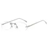 Montura de Gafas Ovalada Estilo K de Puro Deseo Sin Marco Metal Dorado Bordes Dorados Alta Inteligencia Anti-Luz Azul Se Puede Usar para Miopía Lentes Planos