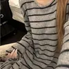 Pijamas Nuevos para Mujer en Invierno, Conjunto de Pijamas Rayados Sencillos Estilo Coreano para Mujer, Ropa de Casa Cálida Casual que se Puede Usar Afuera