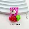 Oso Fresa Dibujo Animado Accesorios de Resina Pegamento de Crema diy Funda de Teléfono Accesorios para el Cabello Agujero de Pasador de Pelo Llavero para Zapatos Pegatina para Taza de Agua