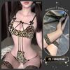 Ropa Íntima Sexy Jinxiao, Mono Sexy de Abstinencia con Estampado de Leopardo Qqny Pijama Uniforme Coqueto No Necesita Quitarse Traje Caliente