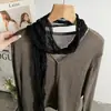 Bufanda plisada retorcida de color liso estilo coreano para otoño, pañuelo de cuello de moda, cinturón decorativo, bufanda de algodón y lino, al por mayor