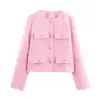 Para Exportación Europea y Americana Transfronteriza Ropa de Mujer Aliexpress Popular Moda de Otoño Chaqueta Corta de Aroma Suave de Diez Colores