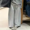 Calça esportiva para gestante 2026 nova primavera e outono petite cropped calça de perna larga cinza calça balão curva para usar como outer