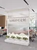 Decoración de Pared de Imagen, Recepción, Fondo Minimalista Moderno Changhong, Mampara de Oficina de Entrada, Pantalla de Vidrio Empresa