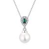 S925 prata zircão colar pérola leve luxo clavícula cadeia pingente feminina comércio exterior comércio transfronteiriço atacado joias prata joias processamento