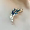 Broche Borboleta de Vidro de Luxo de Alto Padrão Transfronteiriço, Cristal Retro Incrustado com Diamantes, Elegante e Estiloso Broche para Blazer de Terno para Mulheres