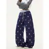 Comercio Transfronterizo Casual Holgado Juvenil Pierna Ancha Versátil Pantalones Deportivos Holgados con Estampado de Estrellas Estilo Americano Casual de Largo Completo Pantalones Curvos P