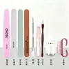 Conjunto de Ferramentas para Manicure, Removedor de Cutículas, Tira para Cortar Unhas, Tira para Polir Unhas, Ferramentas de Cuidado para Salão de Unhas