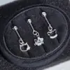 Pendiente de Gato Oso Acero Inoxidable Stud para Cartílago Alto Tornillo Posterior Hélice Barra Fina Pendiente Piercing
