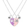 Collar infantil de dos piezas con colgante de aleación de panda con corazón roto, bonito y exquisito, ideal para amigos y mejores amigos.