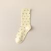 Calcetines Auricularius Edge Wave Dot Pile para Niños Calcetines de Longitud Media Casual de Algodón para Ins Calcetines Lisos Versátiles Estilo Ballet Medias Lindas