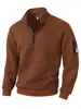 Superventas transfronterizo comercio exterior Amazon chaqueta táctica de forro polar para hombre, cálida, cuello alto, jersey, sudadera con cremallera a cuadros, abrigo