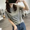 2026 Nueva Camiseta de Manga Corta con Cuello Redondo y Estampado Floral Retro de Talla Grande para Mujer Verano Talla Extra Versátil Adelgazante Chic