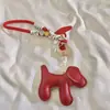 Criativo Fofo Cachorro Branco Grande Pingente de Borla Cordão para Capa de Celular Acessórios para Bolsa de Chaveiro de Carro Celular Universal