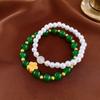 Pulseira de Cristal Artificial Pedra Olho de Tigre Granate, Nova Pulseira Versátil Estilo Chinês, Toque de Luxo Leve e de Alta Qualidade, Joia de Amizade