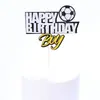 Decoração de Bolo de Futebol Enfeites Bola de Futebol de Borracha Macia Menino Ídolo Masculino Tema Menino Decoração Arranjo de Aniversário Toppers de Futebol