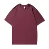 Camiseta de Algodón Puro Pesado para Mujer de 250g, Estilo Unisex Versátil Casual, Color Sólido, Corte Holgado, Top Sencillo de Manga Corta Talla Grande Venta al por Mayor