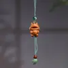 Sándalo Pulsera Cadena para Teléfono Multiestilo DIY Asa de Dragón Olla Cuatro Monedas de la Suerte Marca Dinero Rata Colgante