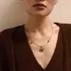 Collar de Caballo de Madera Estilo Old Money para Mujer, Diseño de Nicho de Alta Gama, Cadena Larga para Suéter para el Año del Caballo, Accesorios de Otoño e Invierno