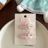 Pasador de Flor Bordada de Encaje Estilo Coreano Lazo para el Cabello Pequeño con Forma de Corazón Dulce Accesorios Rosas para el Cabello de Niñas
