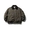Roupas Vintage 25 Inverno Japonês Retrô Gola de Pele de Cordeiro Unissex Solta Grossa Quente Roupa de Trabalho Jaqueta de Penas Casaco
