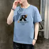 Nuevo Comercio Exterior Verano Cuello Redondo Manga Corta Juventud Delgado Casual Moda Top para Hombre Camisa Versátil de Manga Corta para Hombre